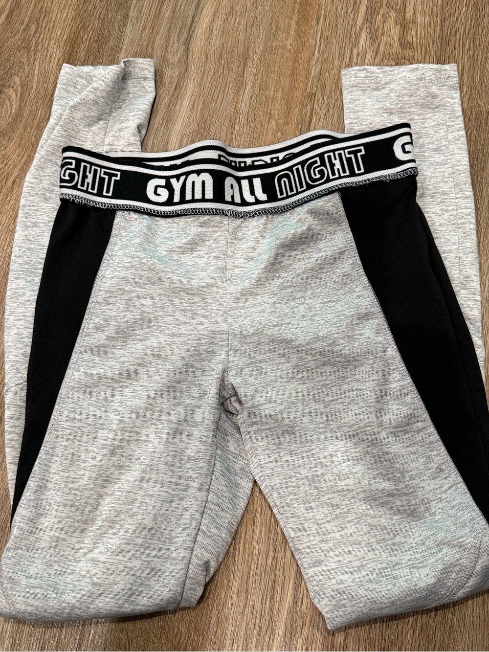 Gymshark Kids Gray & Black 'Gym All Night' Active Leggings